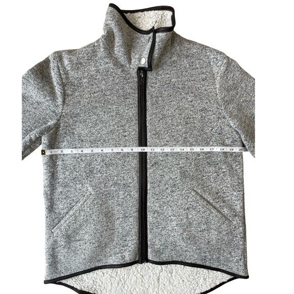 Barneys New York Gray Knit Fleece 3/4 Sleeve Oversized Jacket - Size 4 - Picture 6 of 9